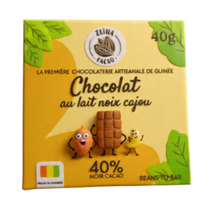 Mini-tablette Chocolat au Lait Noix de Cajou - 40% Noir Cacao - 40g