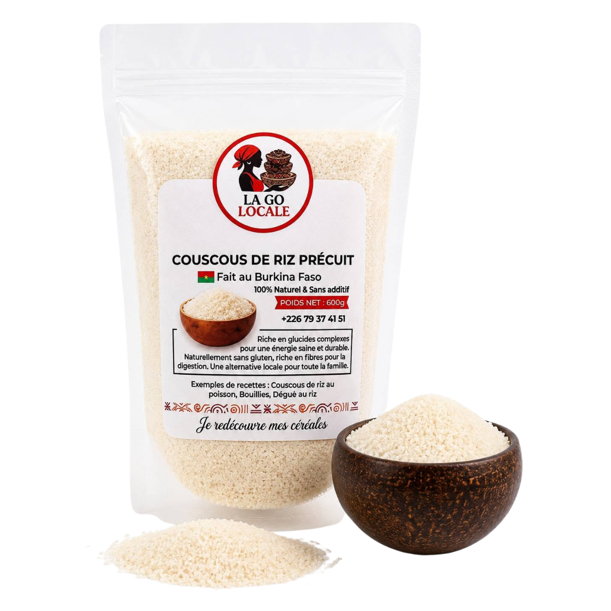 Couscous de Riz Précuit – La Go Locale (600g)