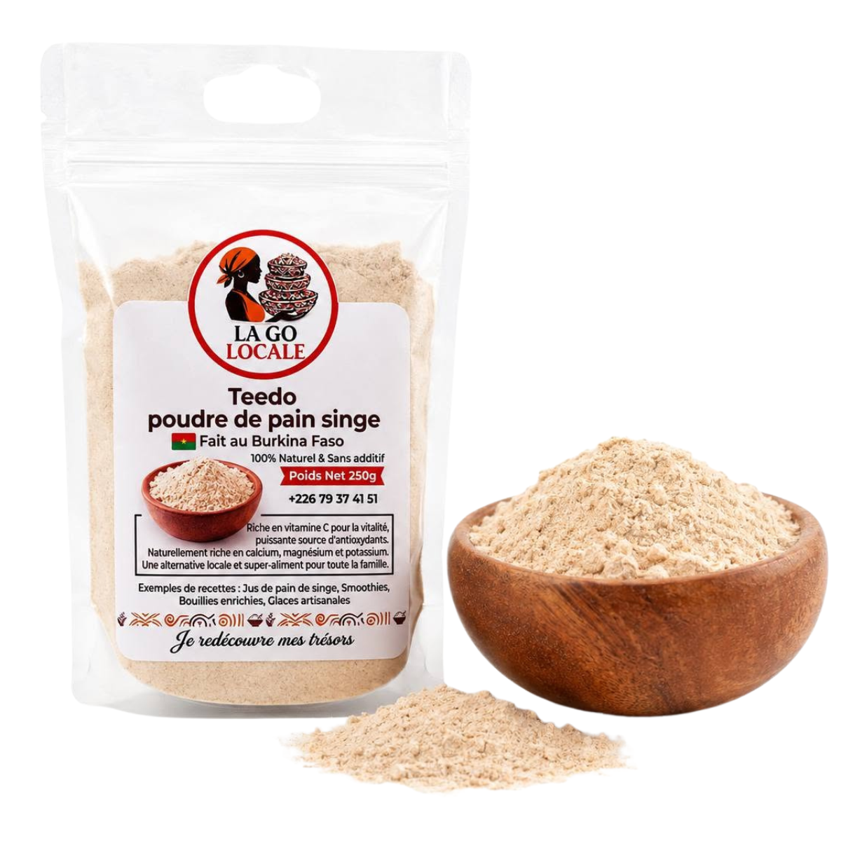 Teedo – Poudre de Pain de Singe (Baobab) – La Go Locale (250g)