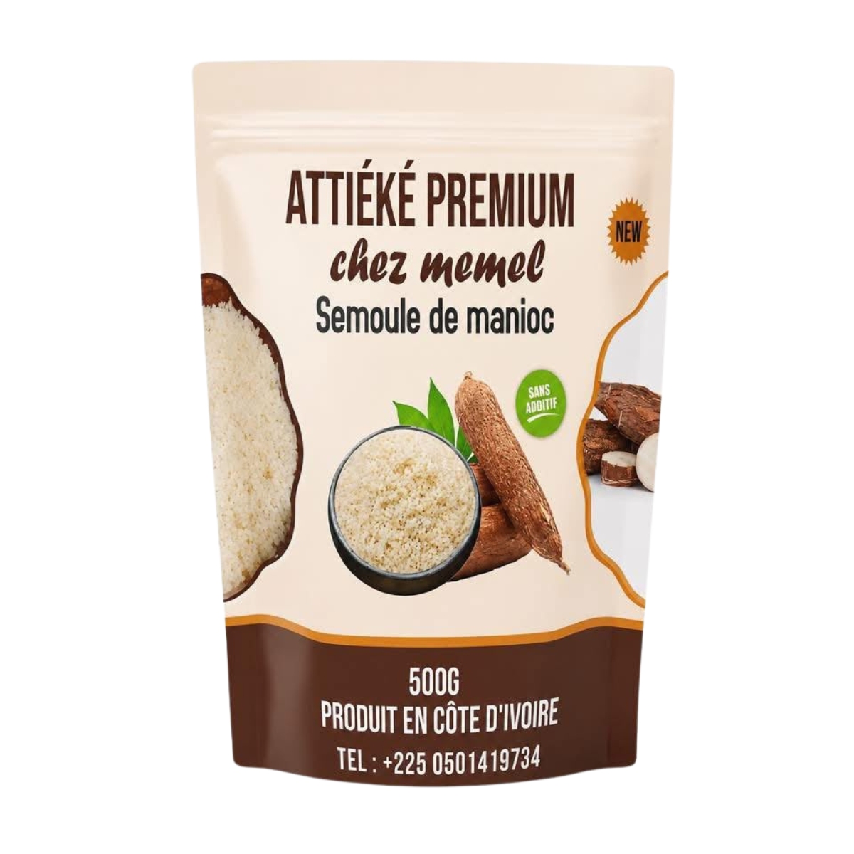 Attiéké Premium (Semoule de Manioc) - 500g