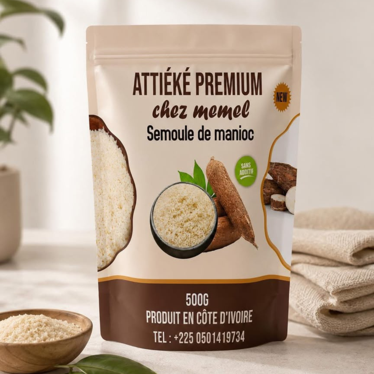 Attiéké Premium (Semoule de Manioc) - 500g – Image 2